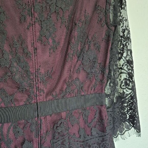 Ann Taylor Purple and Black Lace Blouse Size 2 - Picture 12 of 15